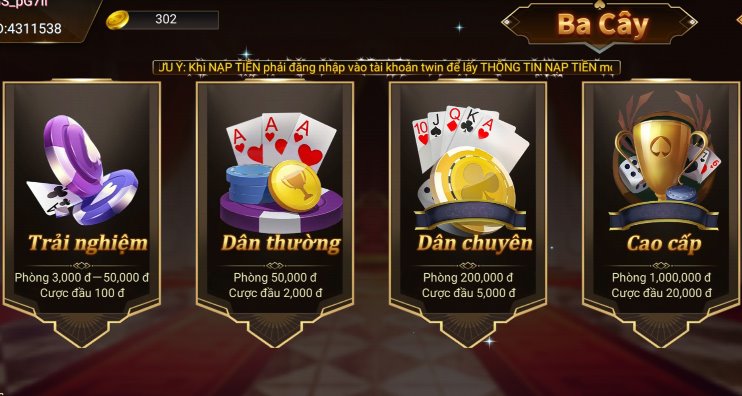 Game bài 3 Cây VBO99 – Giới thiệu, hướng dẫn chi tiết luật chơi